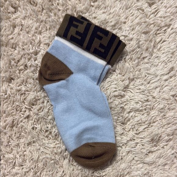 Brand new no tags babies and toddlers Blue and Brown Fendi  socks Blue and Brown - Picture 1 of 1